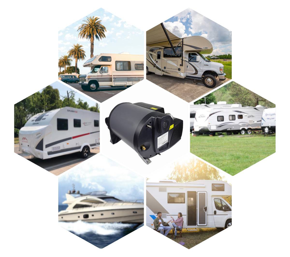 Gasoline air and water combi heater