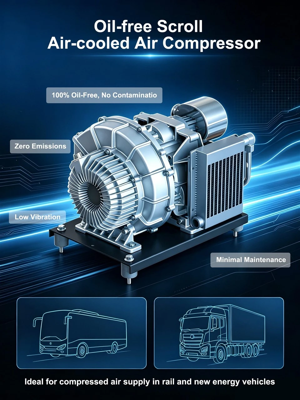 Air-cooled Oil-free Scroll Air Compressor